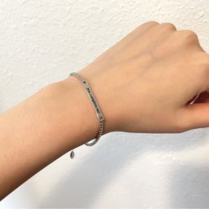 “You complete me” silver bracelet slim